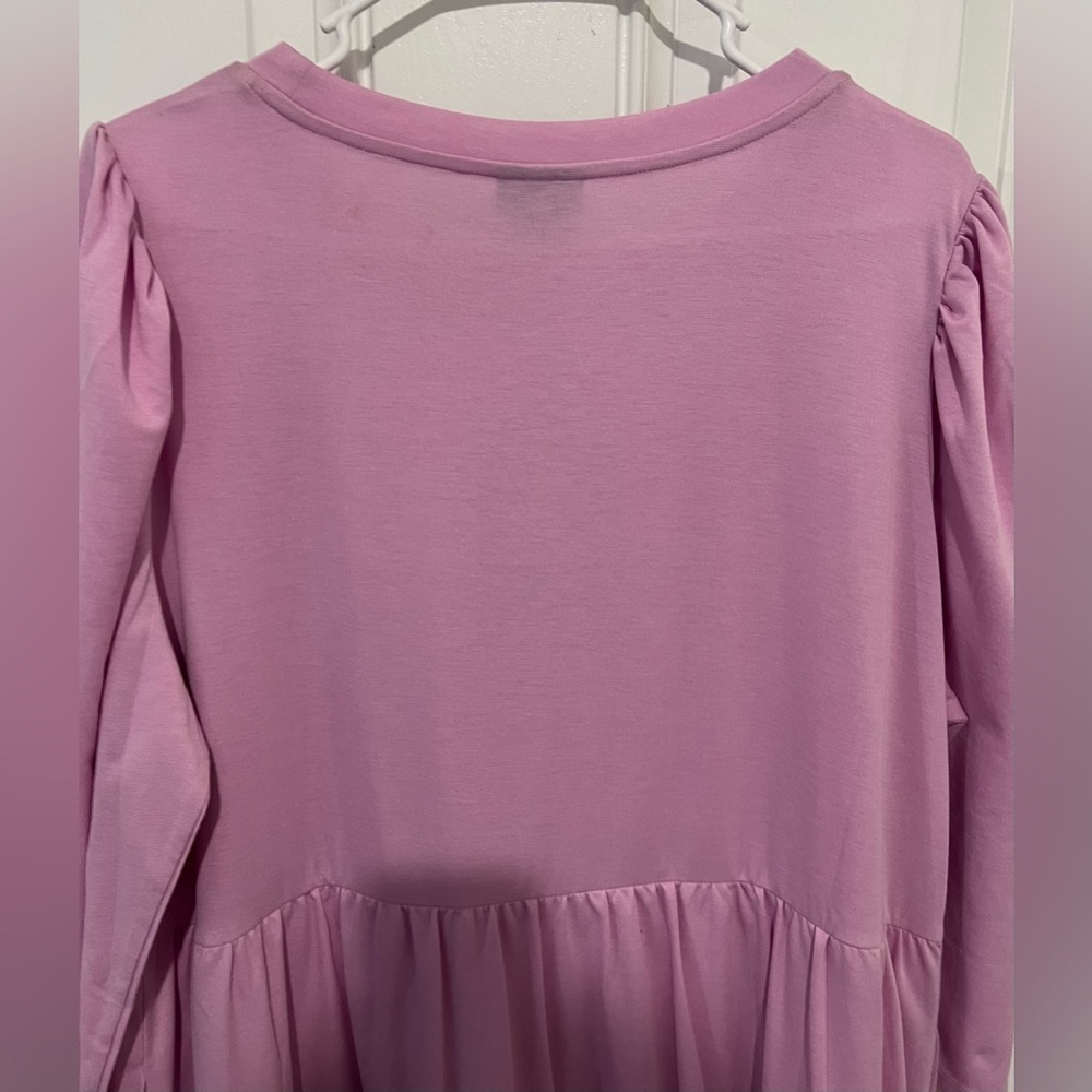New! Who What Wear Long Sleeve Lilac Light Purple Tiered Midi Dress Size 1X NWT - Picture 15 of 16
